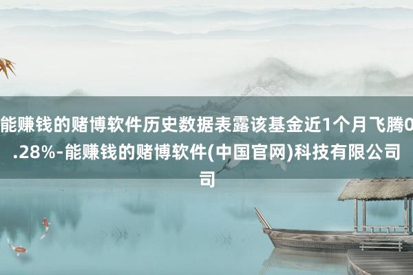 能赚钱的赌博软件历史数据表露该基金近1个月飞腾0.28%-能赚钱的赌博软件(中国官网)科技有限公司