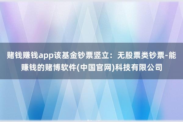 赌钱赚钱app该基金钞票竖立：无股票类钞票-能赚钱的赌博软件(中国官网)科技有限公司