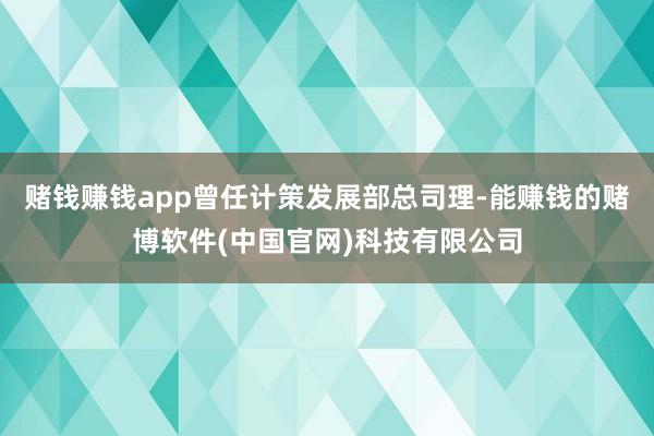 赌钱赚钱app曾任计策发展部总司理-能赚钱的赌博软件(中国官网)科技有限公司