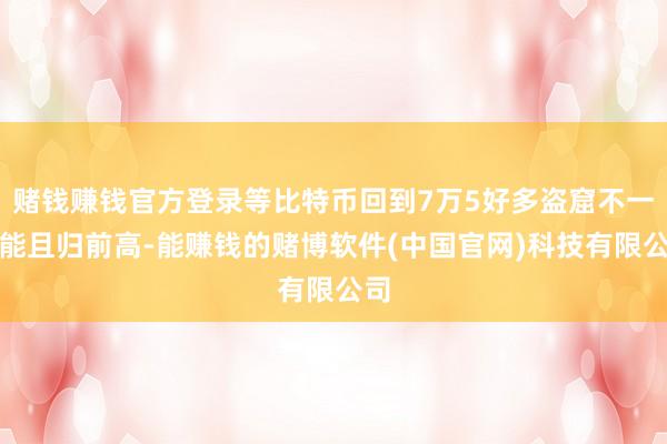 赌钱赚钱官方登录等比特币回到7万5好多盗窟不一定能且归前高-能赚钱的赌博软件(中国官网)科技有限公司