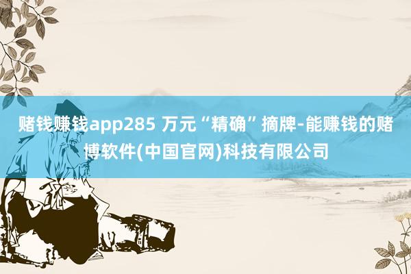 赌钱赚钱app285 万元“精确”摘牌-能赚钱的赌博软件(中国官网)科技有限公司